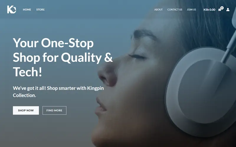 Kingpin Collections website screenshot